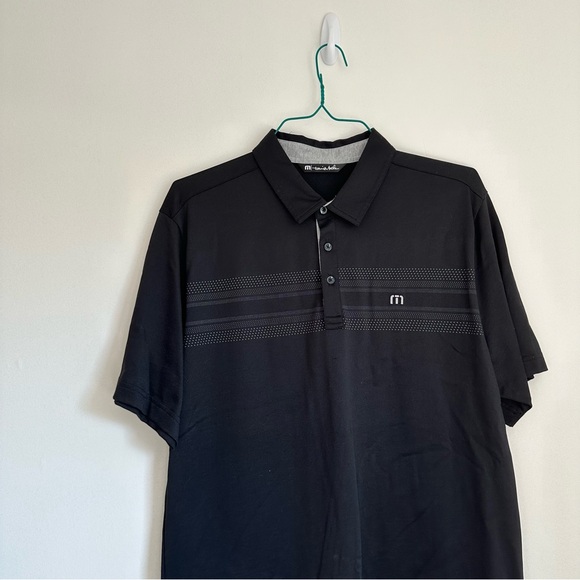 Travis Mathew Black & Striped Golf Polo Size Large - Picture 5 of 10
